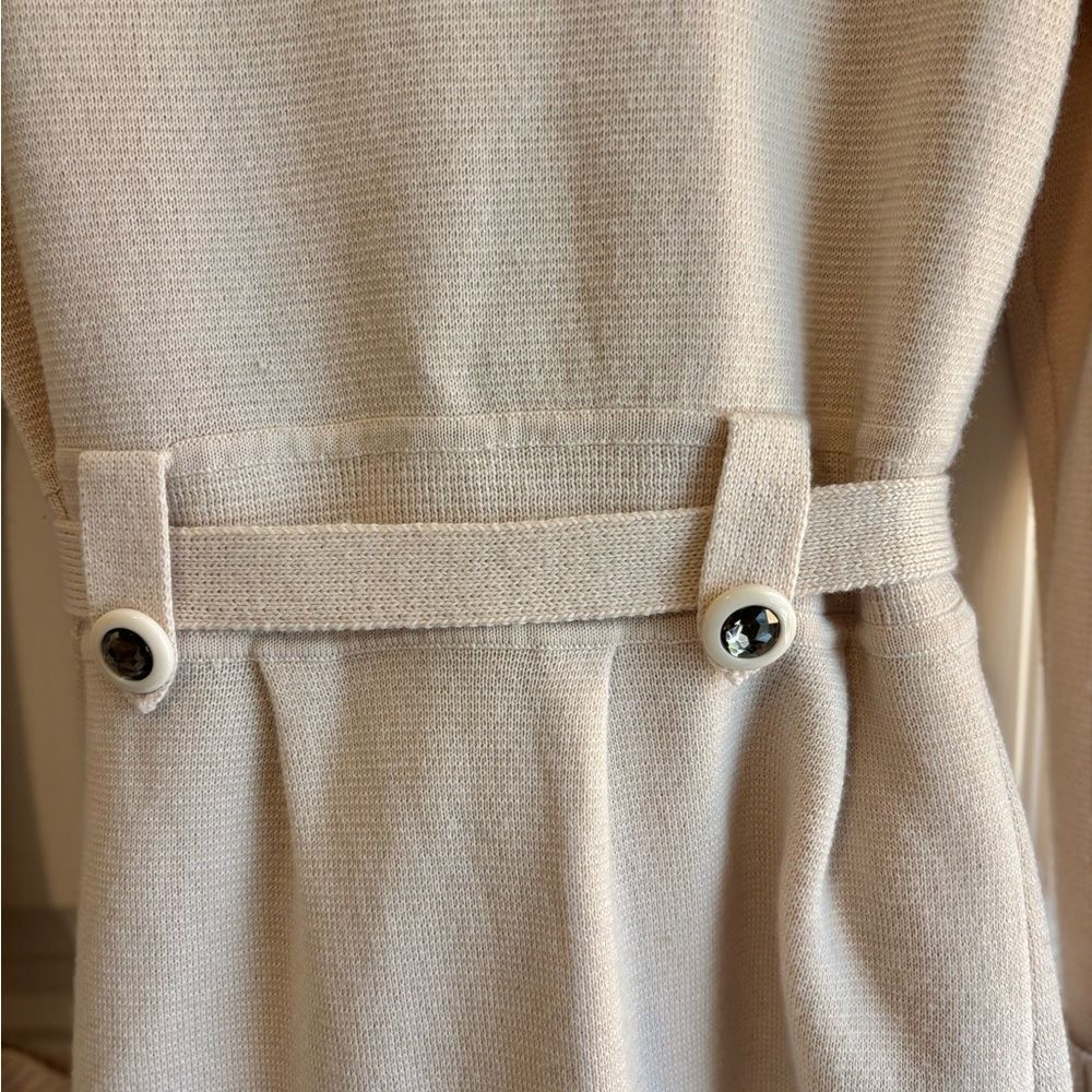 Rebecca Taylor Cream Double-Breasted front tie Cardigan Wool Blend button front - Picture 13 of 15